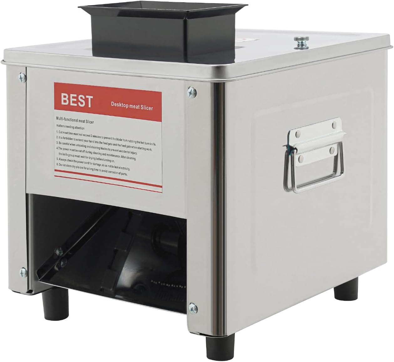 Headery Commercial Meat Cutter Machine, 850W Electric Stainless Steel Meat Slicer Shredded Cutting Machine with Stainless Steel Blade for Boneless Pork Chicken Fish, 330 lbs\/h (2.5mm)