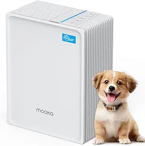 Air Purifiers for Home Large Room Up to 1300 FtÂ², MOOKA HEPA Air Purifier for Home Pets with Washable Pre-Filter, Fragrance, Air Cleaner for Pet Hair Odor in Bedroom, Dorm Room, Office, White