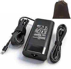 New 140W USB Type C Laptop Charger Compatible with HP OMEN Transcend 14 14-FB0000 14-FB0097NR 14-FB1047NR RTX 4050 4060 Spectre X360 16-AA0023DX N22270-001 TPN-LA29 Contains Power Protection Bag