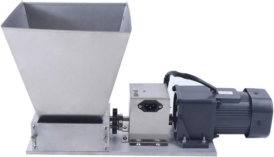 20KG/H Stainless Steel Malt Crusher Roller Grain Mill for Cereal, Beans, Spices,75RPM 60W Electric Grain Mill Grinder Grain Pulverizer with 4L Hopper