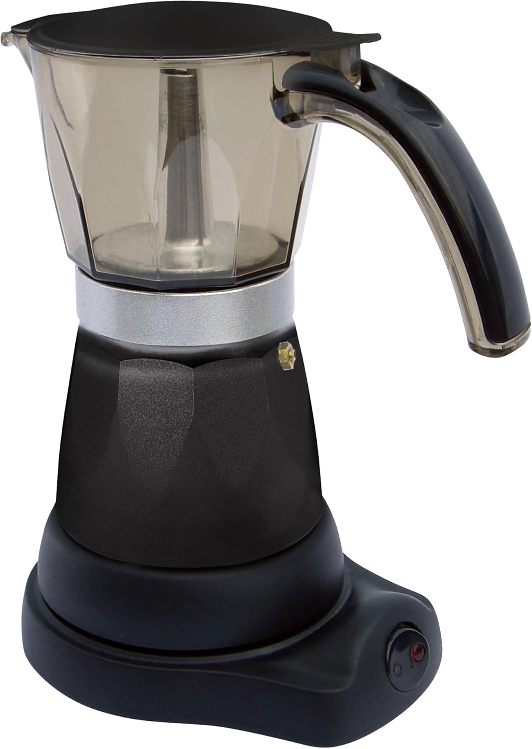 Bene Casa Black Portable Electric Espresso Maker/Cafetera, 3 Or 6 Cups, Maker's One-Button Brewing Control/Cafetera Negra Electrica Trasparente Baso, De 3 O 6 Tasas.