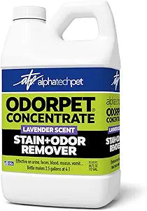OdorPet Pet Stain Remover and Odor Eliminator - 64 Oz (Makes 2.55 Gallons of Working Solution) Non Staining, Professional Strength, Lavender Scent by Alpha Tech Pet