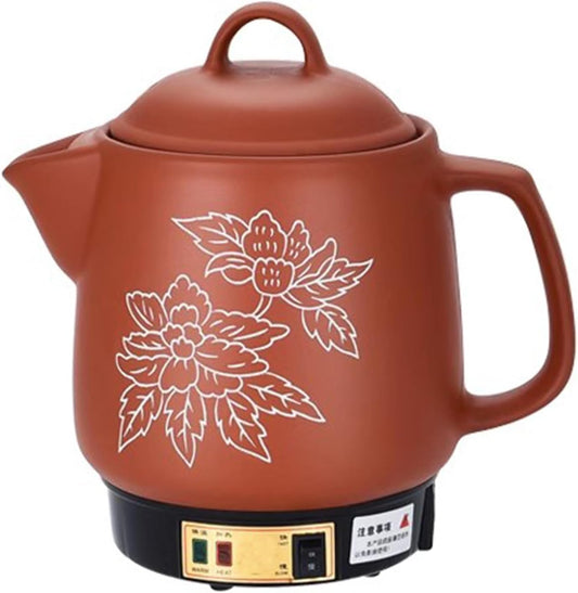 SUZEPER Automatic Electric Chinese Medicine Pot, 4 QT Intelligent Heat Preservation Purple Clay Casserole, Medicine Tea Cooker Stock Pot Cookware with Audible Reminder, 4L\/4 QT