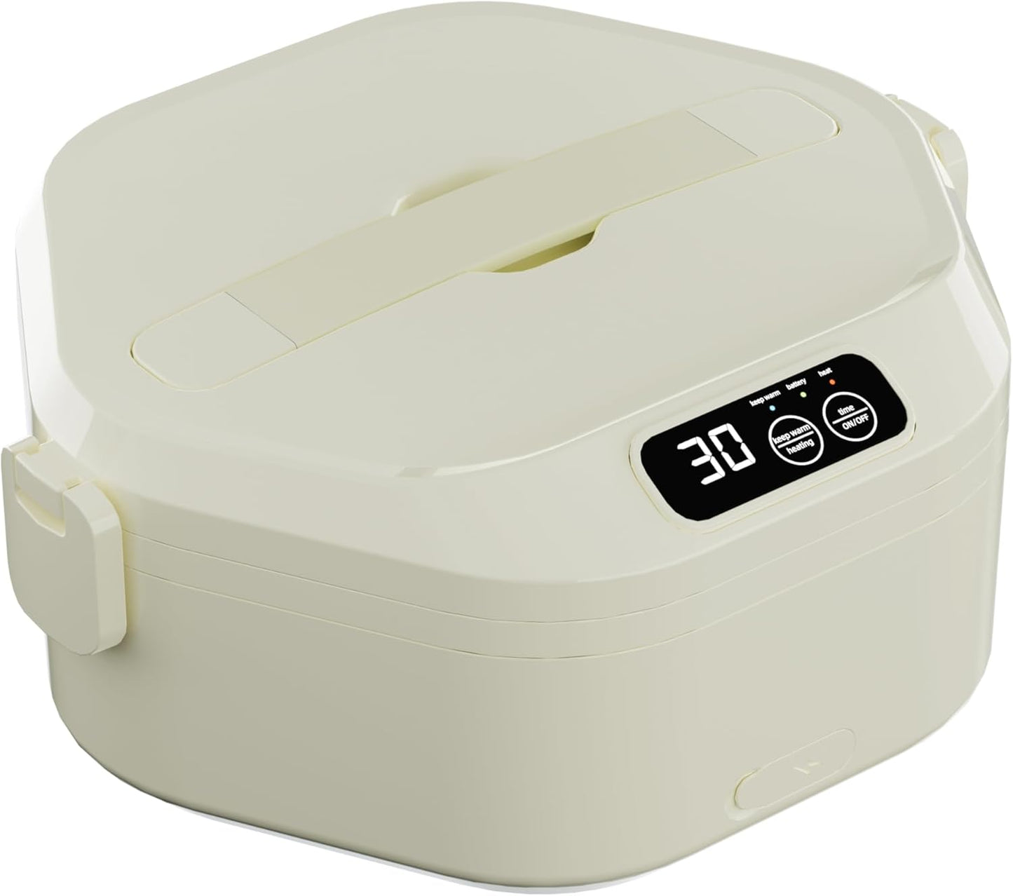 Cordless Electric Lunch Box,Battery-Powered Heated Lunch Box,16000mAh Rechargeable Self-Heating Food Warmer with Smart Timer Function,1L Extra-Large Capacity for Travel,Camping,Officing