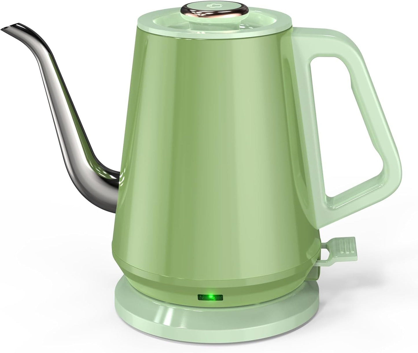 Gooseneck Electric Kettle(0.8L),1200 Watts Fast Boiling,Stainless Steel BPA Free,Automatic Shut Off,Pour Over Kettle for Small Kitchen,RV,Trip,Coffee & Tea- Green