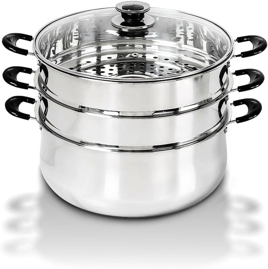Concord 30 CM Stainless Steel 3 Tier Steamer Pot Steaming Cookware - Triply Bottom
