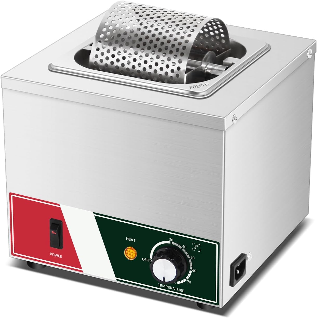 Electric Butter Wheel Warmer Stainless Steel Butter Spreader Wheel Adjustable Temp 30-80°C,Grill Accessory for Burgers,BBQ,Outdoor Picnics