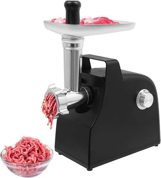 Electric Meat Grinder, Electric Tomato Strainer, 500w Tomato Sauce Maker Machine, 3.3lbs\/Min Stainless Steel Food Press Sauce Maker with 3 Cutting Plates & Reverse Function (Black)