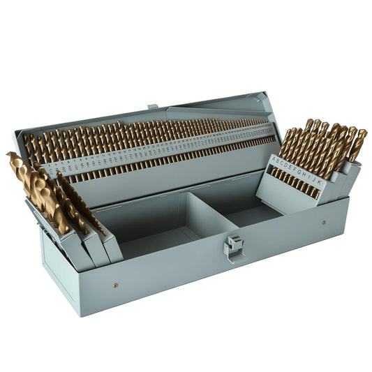 COMOWARE Cobalt Drill Bit Set- 115Pcs M35 High Speed Steel Twist Jobber Length for Hardened Metal, Stainless Steel, Cast Iron and Wood Plastic with Metal Indexed Storage Case, 1\/16" - 1\/2"
