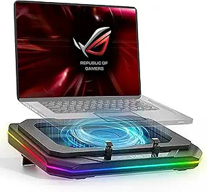 Cooling Pad for Asus ROG Strix G18 Strix Scar 18 18 inch Gaming Laptop,Cooler It is a Well Deserved Heat Dissipation Monster,with Powerful Turbo Fan Can Fast Cooling, 6 RGB Light Mode, Touch Start