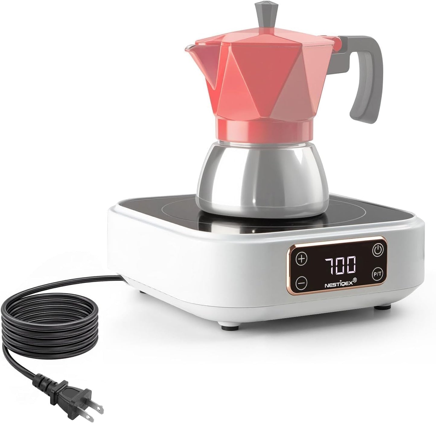 Mini Induction Cooktop 700W, 120V Portable Single Induction Burner \u2013 Compact Electric Hot Plate for Small Kitchens, Travel, RV, Camping \u2013 Quick Heat for Coffee, Tea, Flameless, Easy-Clean