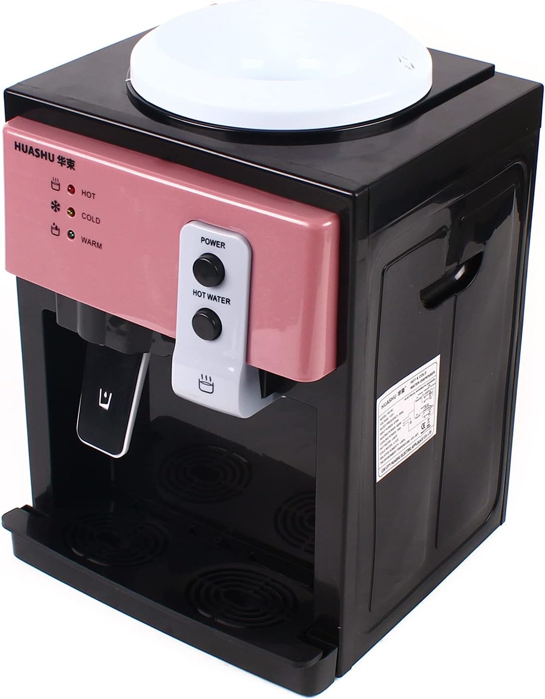 Top Loading Countertop Water Cooler Dispenser Hot\/Cold Water Dispenser Electric Water Cooler Dispenser 110V Water Dispenser Countertop Holds 5 Gal Bottles for Home\/Office\/Dormitory Use(Black\/Pink)