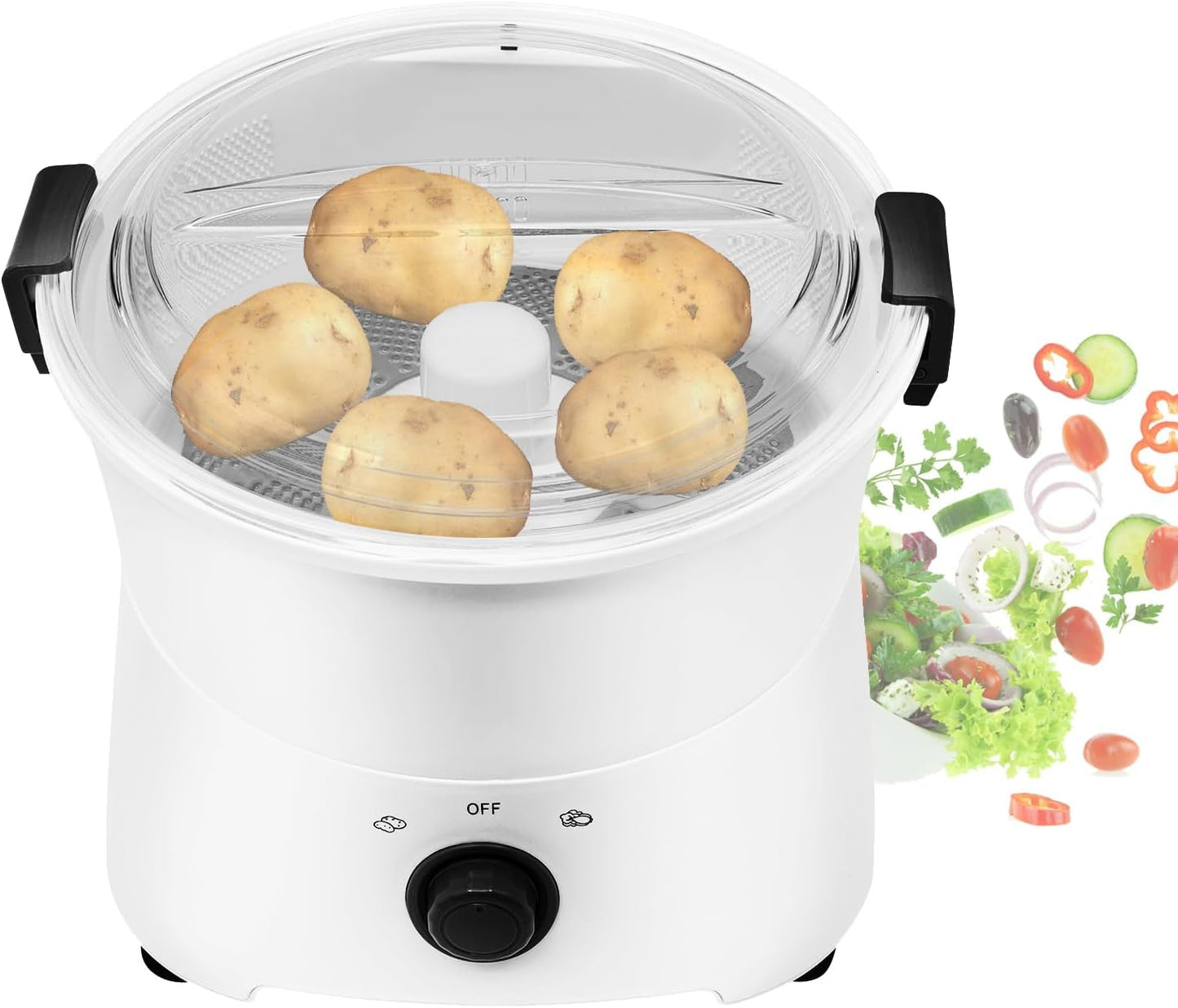 85W Electric Potato Peeler Machine Commercial Automatic Peeling Machine One Button Drive 2 in 1 Automatic Spinner 2.2Lbs Potato Peeling Machine for Kitchen