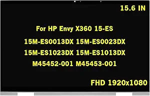15.6" Replacement for HP Envy X360 15-ES 15M-ES0013DX 15M-ES0023DX 15M-ES1023DX 15M-ES1013DX M45452-001 M45453-001 1080P IPS LCD Display Touch Screen Assembly with Bezel