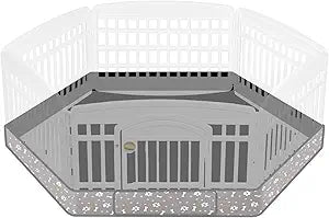 Marsui Dog Playpen Bottom Pad Fits for 36inch W and 24inch H 6 Panels Exercise Pet Dog Mat Puppy Crate Pad Reusable Washable Pet Training Pee Mat Hoop and Loop Design, Playpen Not Included (Gray)