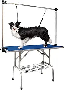 LOVMOR 42 Inch Dog Grooming Table,Adjustable Home Pet Grooming Tables with Arm/Noose/Mesh Tray