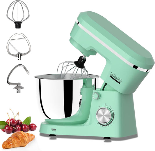 Electric Stand Mixer with 6.5 Quart Bowl, 660W Household Food Mixer 10+p Speeds, Kitchen Tilt-Head Bread Dough and Cake Mixers with Dough Hook, Whisk, Beater, Splash Guard and Egg Separator