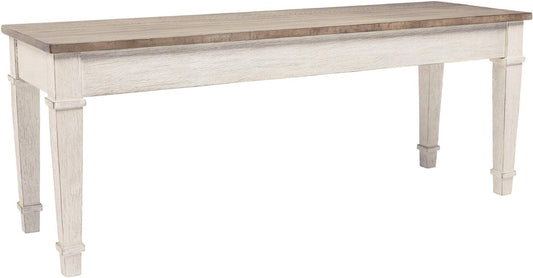 Signature Design by Ashley Skempton Farmhouse Storage Bench, White & Light Brown