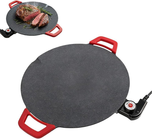 Indoor Grills Electric Smokeless, 2026 New Nonstick Electric Griddle for Indoor Use, Compact, Fast-Heating Tabletop Grill for Steaks, Burgers, Pancakes, BBQ (14inch)