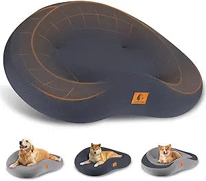 Orthopedic Dog Beds for Large/Medium Dogs, 9'' Thick Pure Memory Foam Dog Bed with Removable Washable Cover, Waterproof Couch Pet Bed, 60D High Density, Chewproof, Easy Clean, Dark Grey