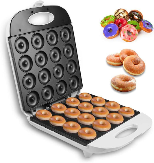 Electric Mini Donut Maker, 1400W Nonstick Waffle Donut Snack Machine Baking Machine, Cook 16 Mini Doughnuts At a Time, for Maker Nuts or Vegan Donuts, & More