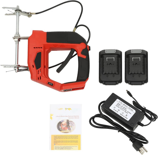 Electric Honey Extractor, YKDF2000-W Black and Red Honey Extractor Electric with SL-OXCO1 Charger Brushless Handheld Electric Bee Shaker Rechargeable Beehive Frame Shaking Machine