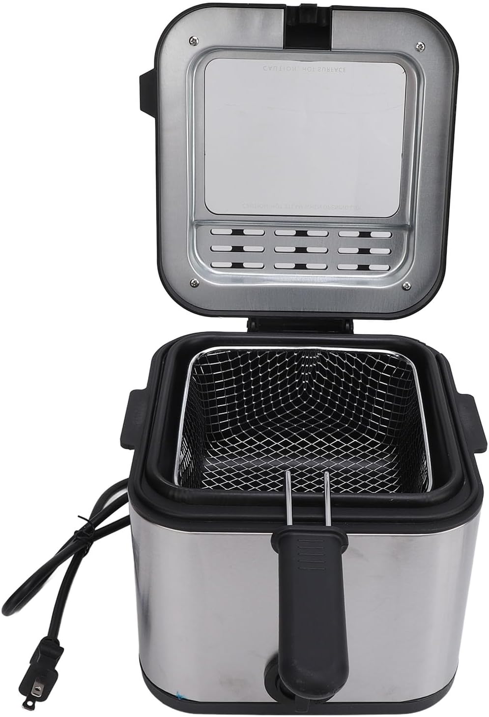 1000W Stainless Steel Electric Fryer with Adjustable Temperature for French Fries, Chicken Fillets, with Overheat, Frying Basket