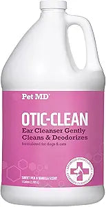 Pet MD Otic-Clean Dog Ear Cleaner - Veterinarian-Formulated Otic Ear Solution for Dogs & Cats - Pet Ear Cleaner for Itch, Odor, & Wax Buildup - Deodorizing Cat Ear Cleaner Solution - 1 Gallon