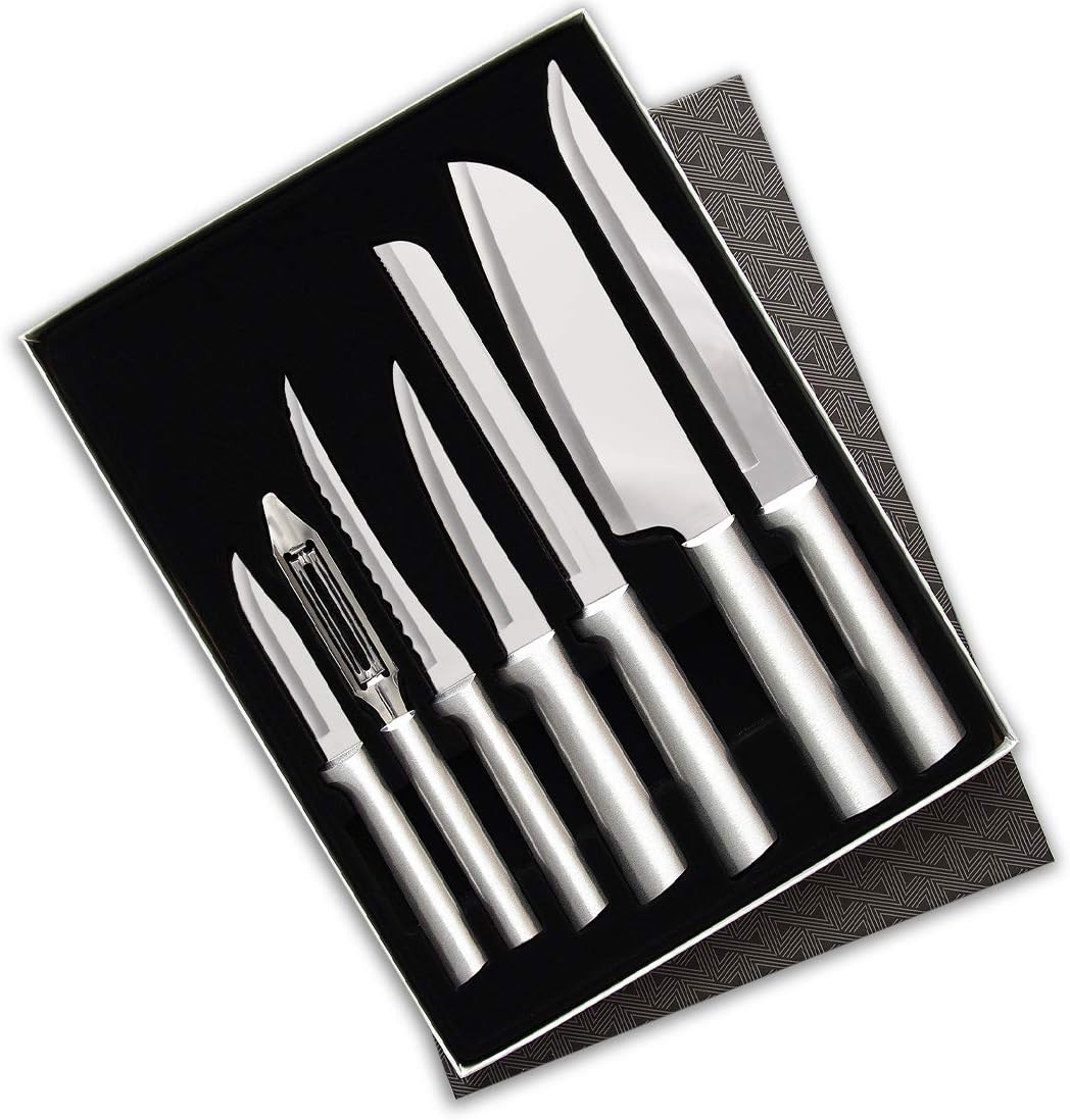 Rada Cutlery 7-Piece Starter Knife Gift Set, Silver Handles