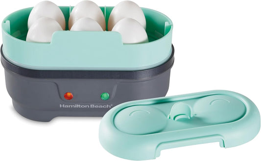 Hamilton Beach Sous Vide Style Electric Egg Bite Maker, Hard Boiled Egg Cooker & Poacher with Removable Nonstick Tray, Makes 2 in Under 10 Minutes, Teal (25511)