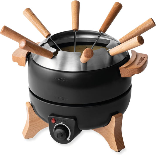 Boska Electric Fondue Set Party 2.3 L - Electric Fondue - For Cheese Fondue, Chocolate Fondue, Hotpot - Temperature Control - 2.3 Litres - Fondue Device