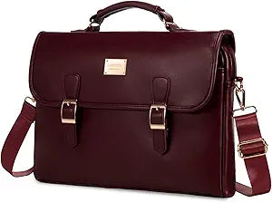 LOVEVOOK Laptop Bag for Women 15.6 Inch Waterproof Leather Computer Briefcase Large Laptop Carrying Case for Business Casual or College