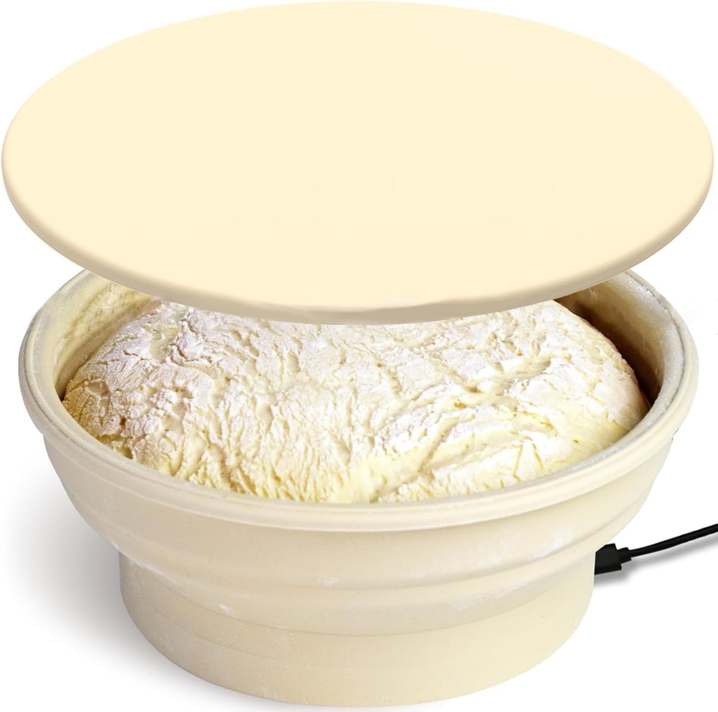 Electric Temperature Controlled Sourdough Proofing Basket Dough Fermentation Round Silicone Bowl Baking Supplies