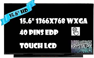 New KrystalPix LCD Display FITS- N41933-001 for HP 15-fc0025dx 9Q1E9UA#ABA Model RTL8852BE LCD Touch Screen 15.6" HD Touch Display WXGA 40Pin