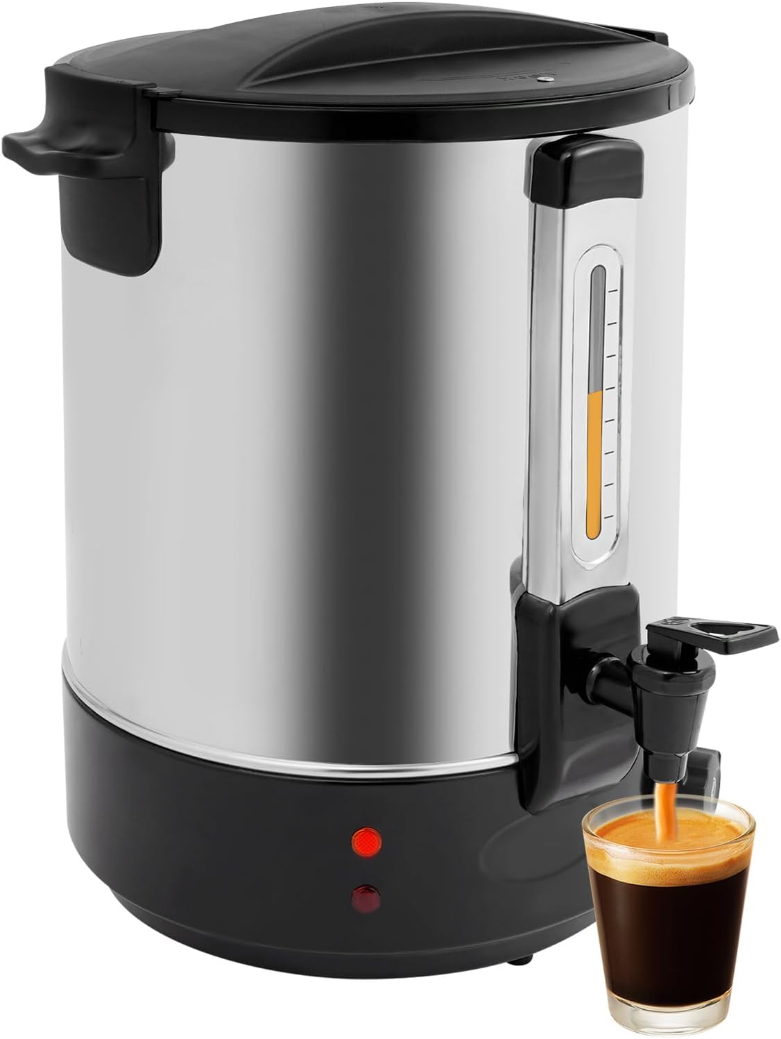 Okasiki Electric Hot Water Dispenser 240 Cups Commercial Coffee Percolator & Beverage Dispenser w\/Temperature Control, Stainless Steel Coffee Urn for Coffee & Tea