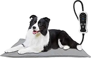 TJOY Pet Heating Pad Electric Heating Pad for Dogs and Cats Indoor Warming Mat Heated Pet Bed with Auto Power Off (Largeï¼š (32''x20''))