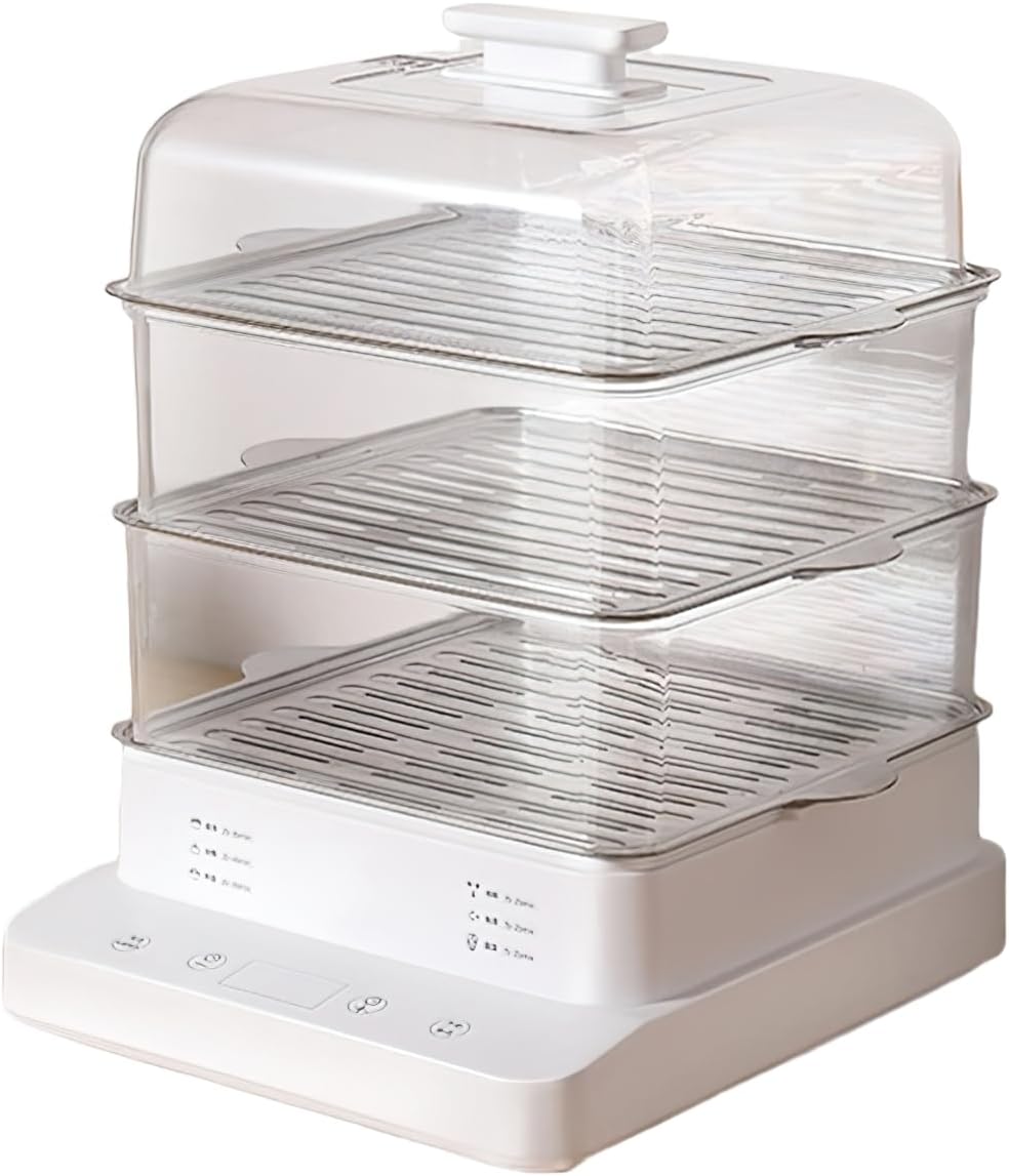 Electric Food Steamer, 3-Tier 2.2L Capacity, Digital Control Panel, 9-Second Steam Technology, Clear Stackable Baskets