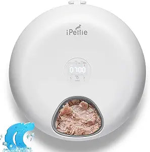 iPettie Donut Frost 6 Meal Cordless Automatic Pet Feeder, Dry & Wet Food Automatic Cat Feeder with Two Ice Packs, Rechargeable Massive Battery, Programmable Timer, Holds 6 x Â½ lb. of Food