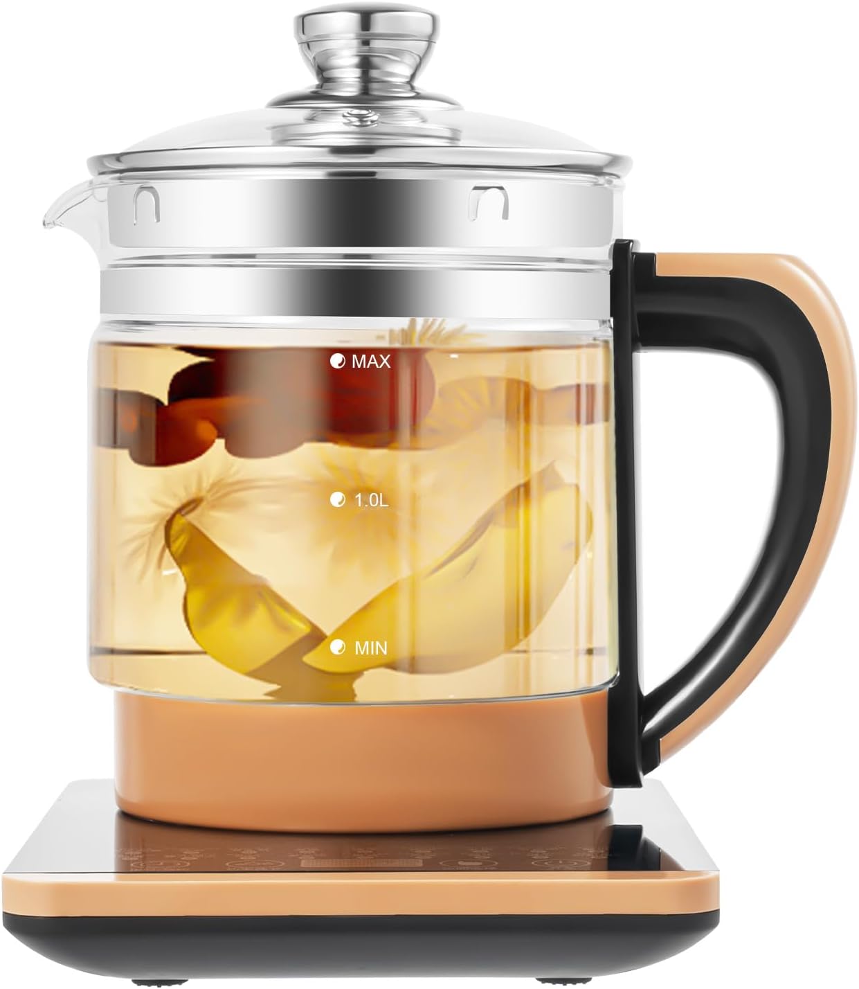 Electric Kettle with Infuser for Loose Leaf,1.8 Liters Hot Tea Maker with Temperature Control and Automatic Shut Off,18 Cooking Menus and Rapid Boil Function Water Kettle for Tea and Coffee