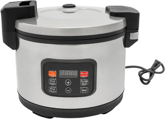 13.5Qt Rice Cooker, 110V 1850WCommercial Electric Rice Cooker, Rice Cooker Fast Cooking with Time Display & CookingTime Preset for Restaurant