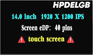 Replacement for Lenovo Thinkpad X1 Carbon Gen 9 10 11 21HM000KUS 21HM002DUS LCD Screen LED Display Panel 1920x1200 WUXGA IPS 40 Pin Touch Screen