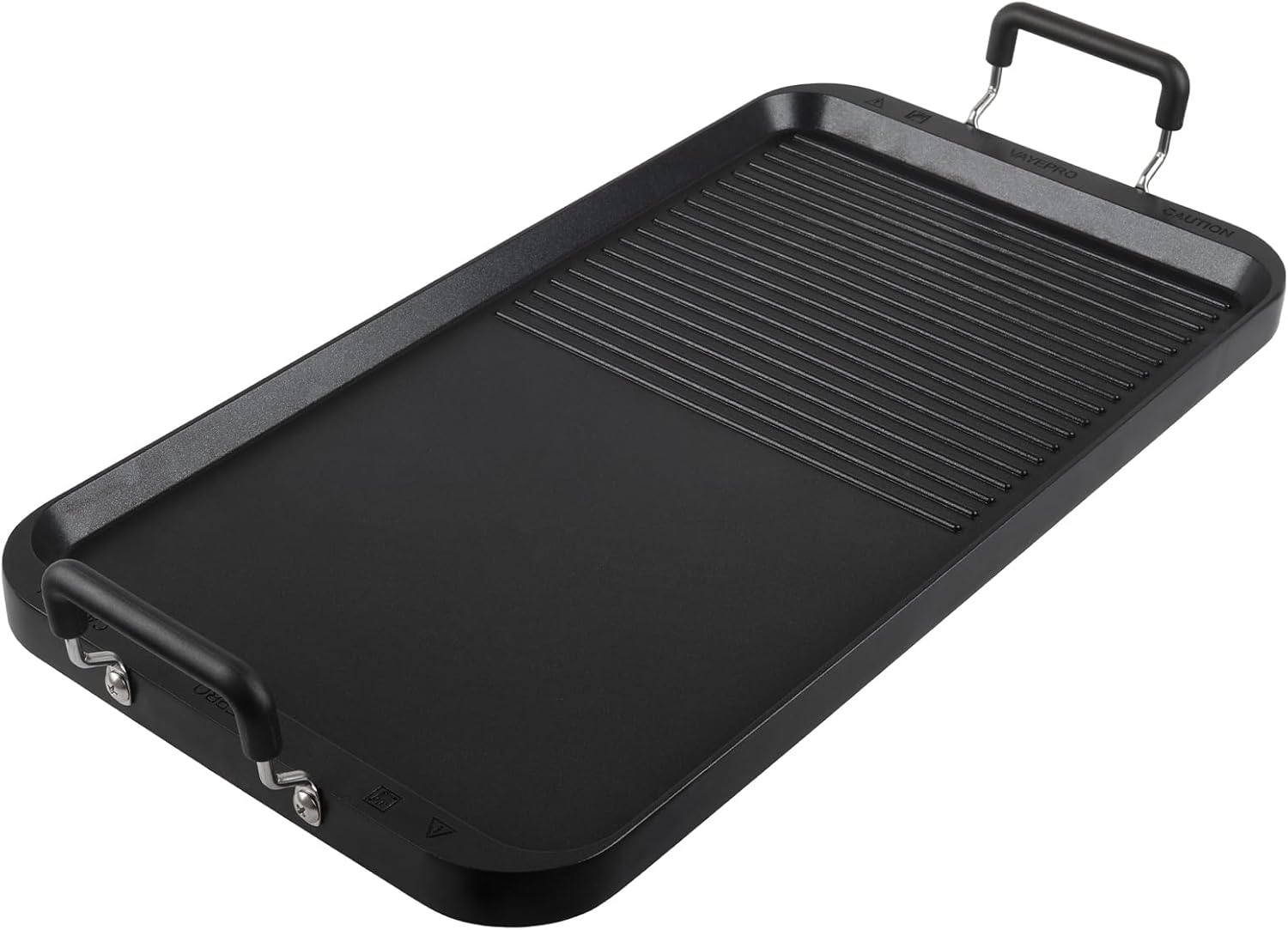 Vayepro 2-in-1 Stove Top Griddle & Grill Pan, 20 Inch Non-Stick Double Burner Griddle for Gas, Electric, and Camping Stoves, Perfect for Pancakes, BBQ, and Indoor\/Outdoor Cooking