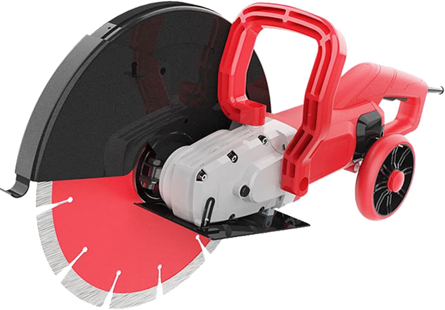 110V 6800W Electric Concrete Saw 14" Wet/Dry Circular Saw with 135 Saw Blade and Rolling Pulley Masonry Cutting Tool for Granite, Porcelain, Wood,Concrete, Stone, etc.