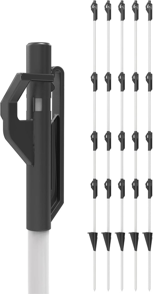 Gallagher 3/8" x 48" Fiberglass Step-in Electric Fence Posts 50 Pack | Holds Wire Polywire Polytape | Weatherproof & Lightweight | Portable Fence Posts for Livestock Gardens & Rotational Grazing