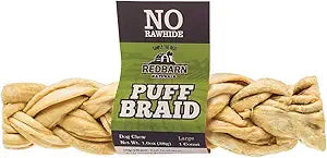 Redbarn Pet Products Puff Braid Large Dog Treat, Pack of 10