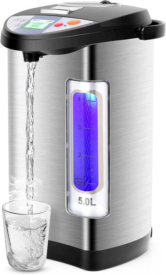 ARLIME 5L Hot Water Dispenser, Electric Water Kettle with 3-way Dispense, LCD Display & 5 Temp Settings, Stainless Steel Water Boiler and Warmer for Tea, Coffee
