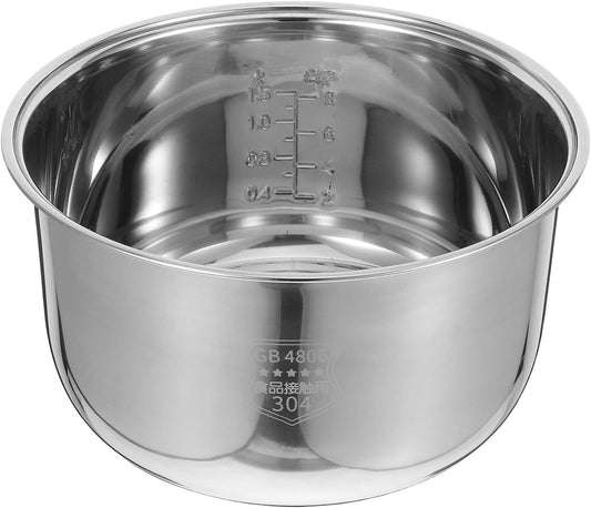Cabilock Rice Container Household Rice Electric Cooker Inner Pot Replacement Insert Liner Non- Stick Electric Cooker Accessory Stainless Steel Cookware 4l, 12. 8cm