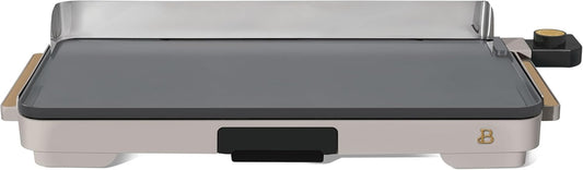 B'eautiful Drew Barrymore by XL Electric Griddle 12" x 22" - Non-Stick Flat Top Grill - Extra Large Indoor Cooking Surface for Pancakes, Breakfast & Family Meals - Kitchen Appliance (Porcini Taupe)