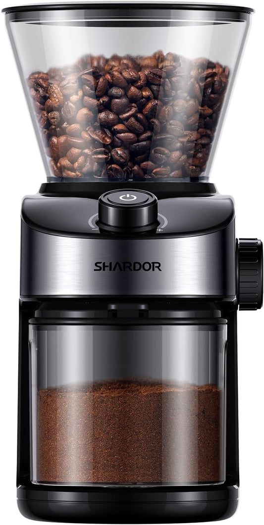 SHARDOR Burr Coffee Grinder Electric with 32 Grinding Sizes, Coffee Bean Grinder with 40 Seconds Adjustable Electronic Timer, Coffee Grinders for Home Use with Chamber Cleaning Button