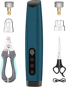 Dog Nail Grinder with LED Light, 6-Speed Quiet Electric Pet Nail Trimmers, Forward/Reverse, Powerful No-Stall Motor, 2000mAh Battery 8H Runtime, 95% Dust Capture for Dogs & Cats